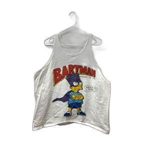 Vintage Simpson's Tank Top Men's Size XL White Bartman 80s 1989 VTG Bart Simpson